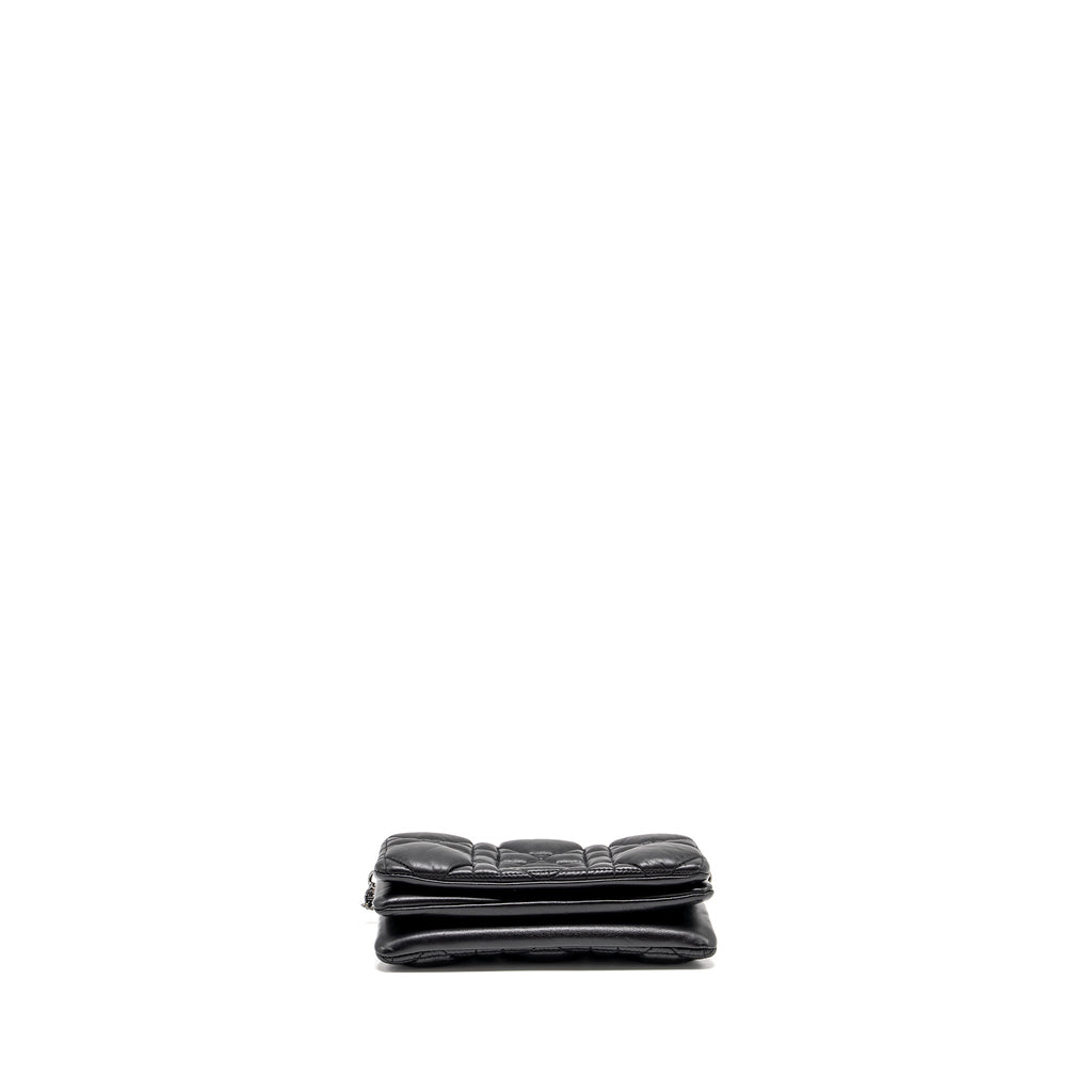 DIOR MINI CARO FLAP BAG CALFSKIN BLACK/ BLACK HARDWARE