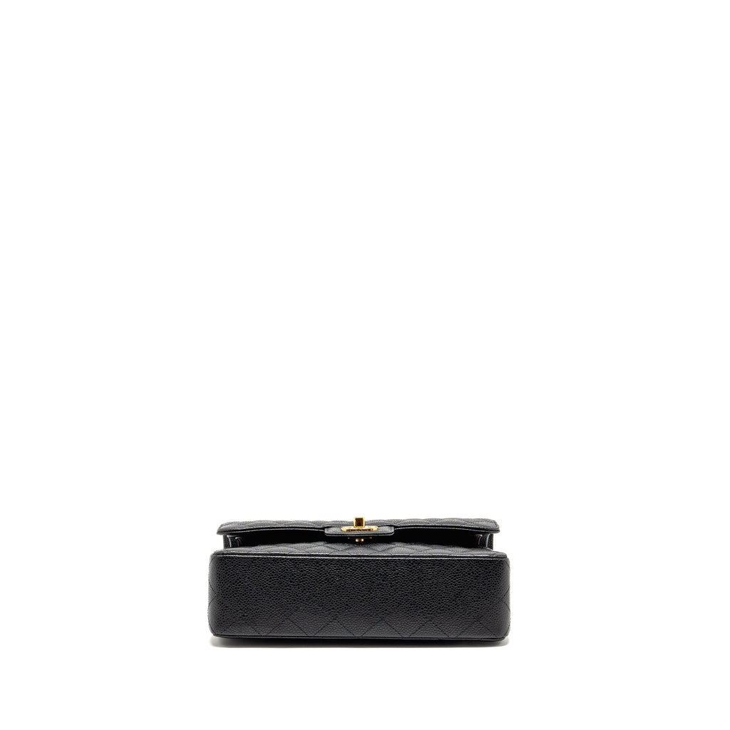CHANEL SMALL CLASSIC DOUBLE FLAP BAG CAVIAR BLACK GHW (MICROCHIP)