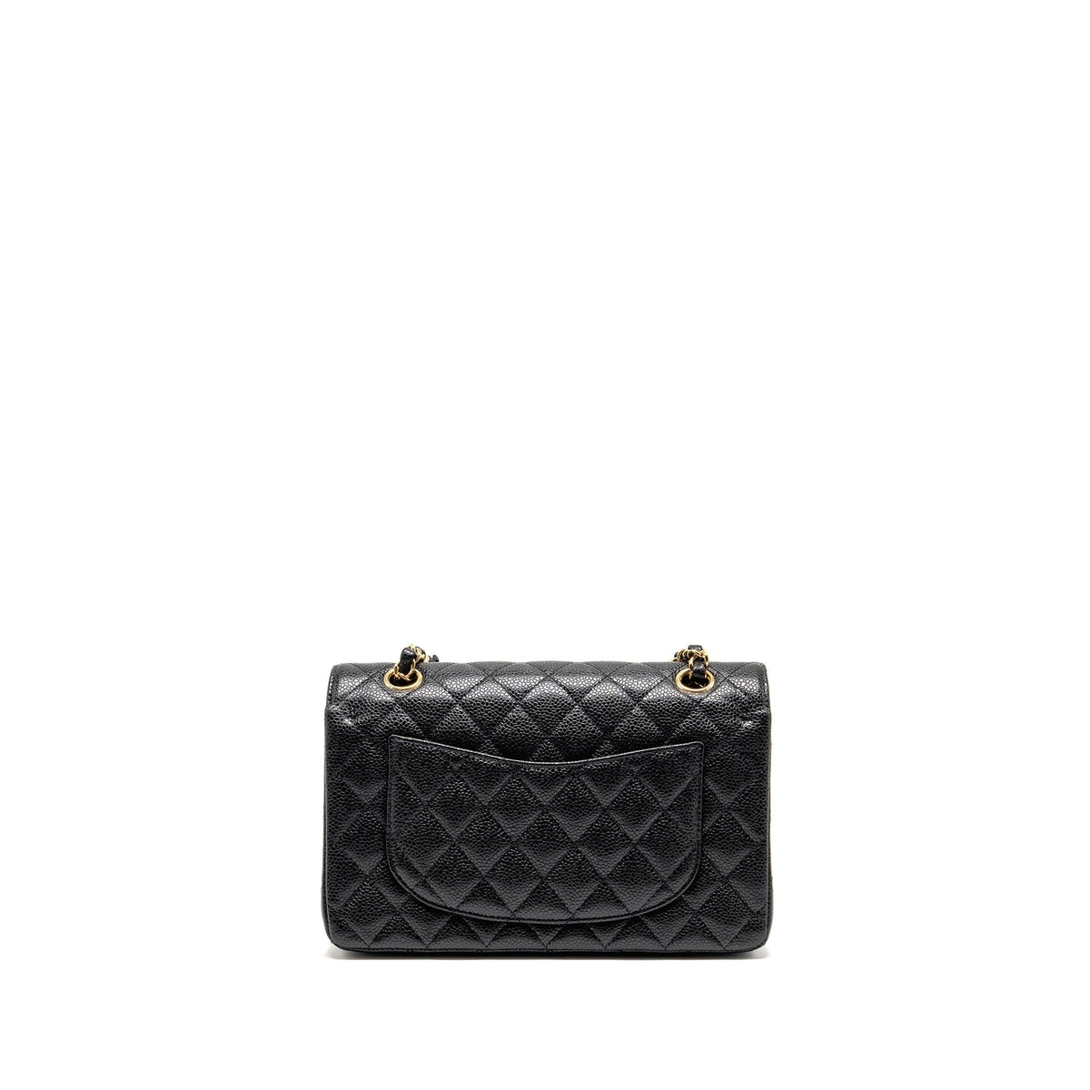 CHANEL SMALL CLASSIC DOUBLE FLAP BAG CAVIAR BLACK GHW (MICROCHIP)