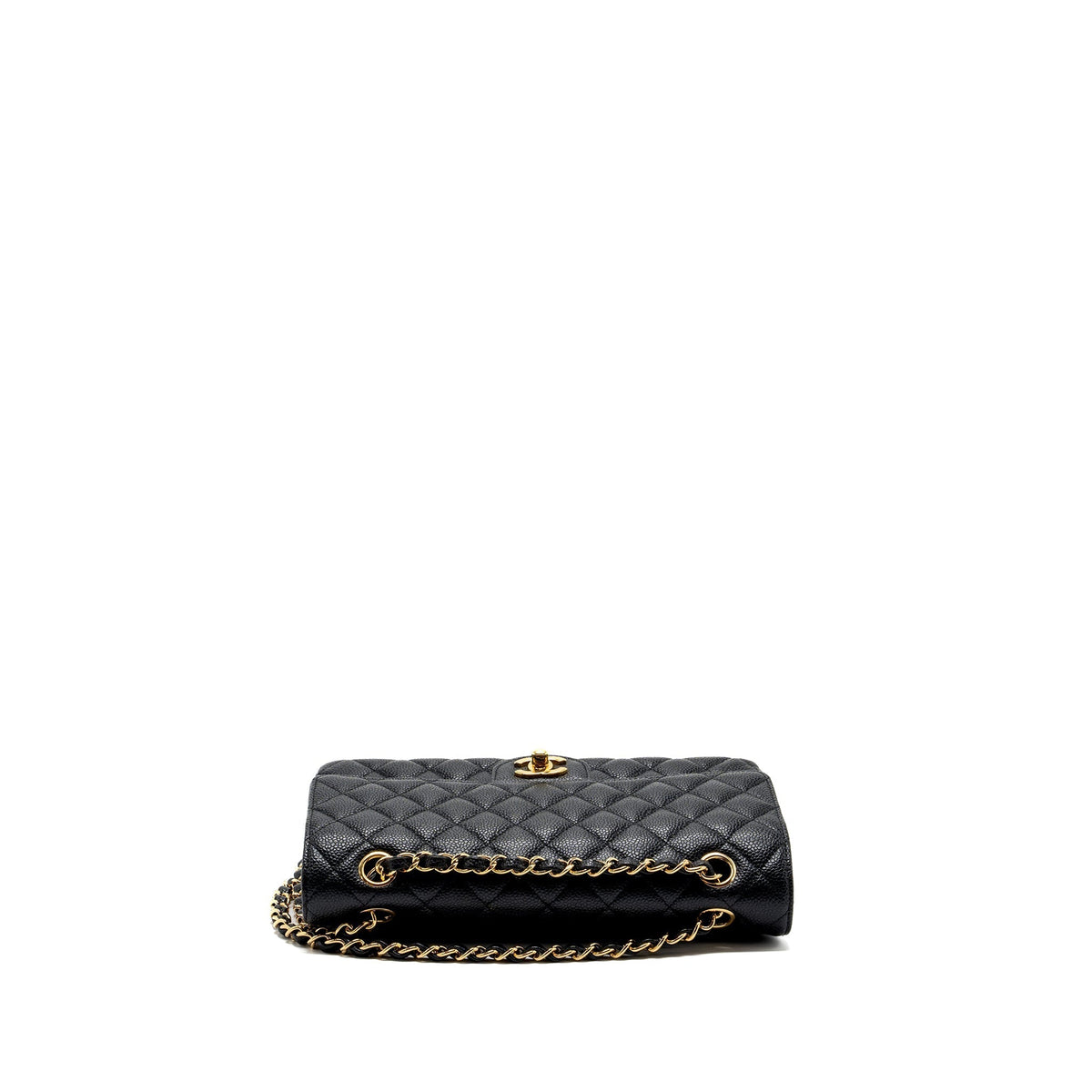 CHANEL MEDIUM CLASSIC DOUBLE FLAP BAG CAVIAR BLACK GHW