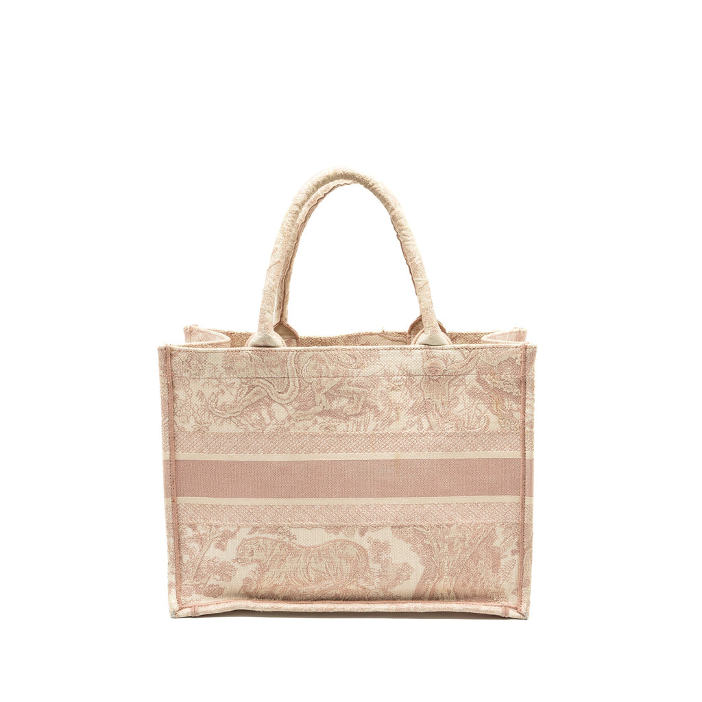 DIOR MEDIUM BOOK TOTE PINK TOILE DE JOUY EMBROIDERY