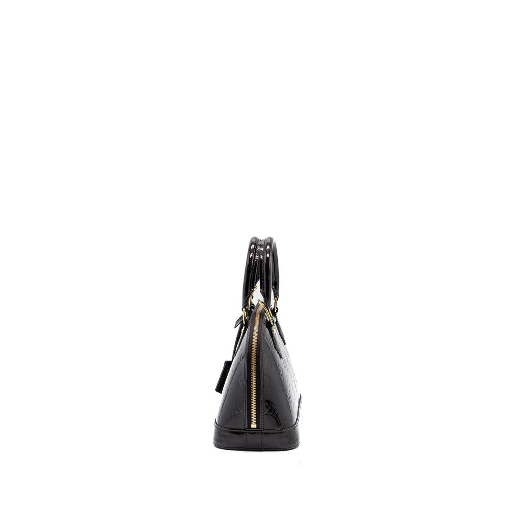 LOUIS VUITTON ALMA BB MONOGRAM PATENT AMARANTE PURPLE GHW