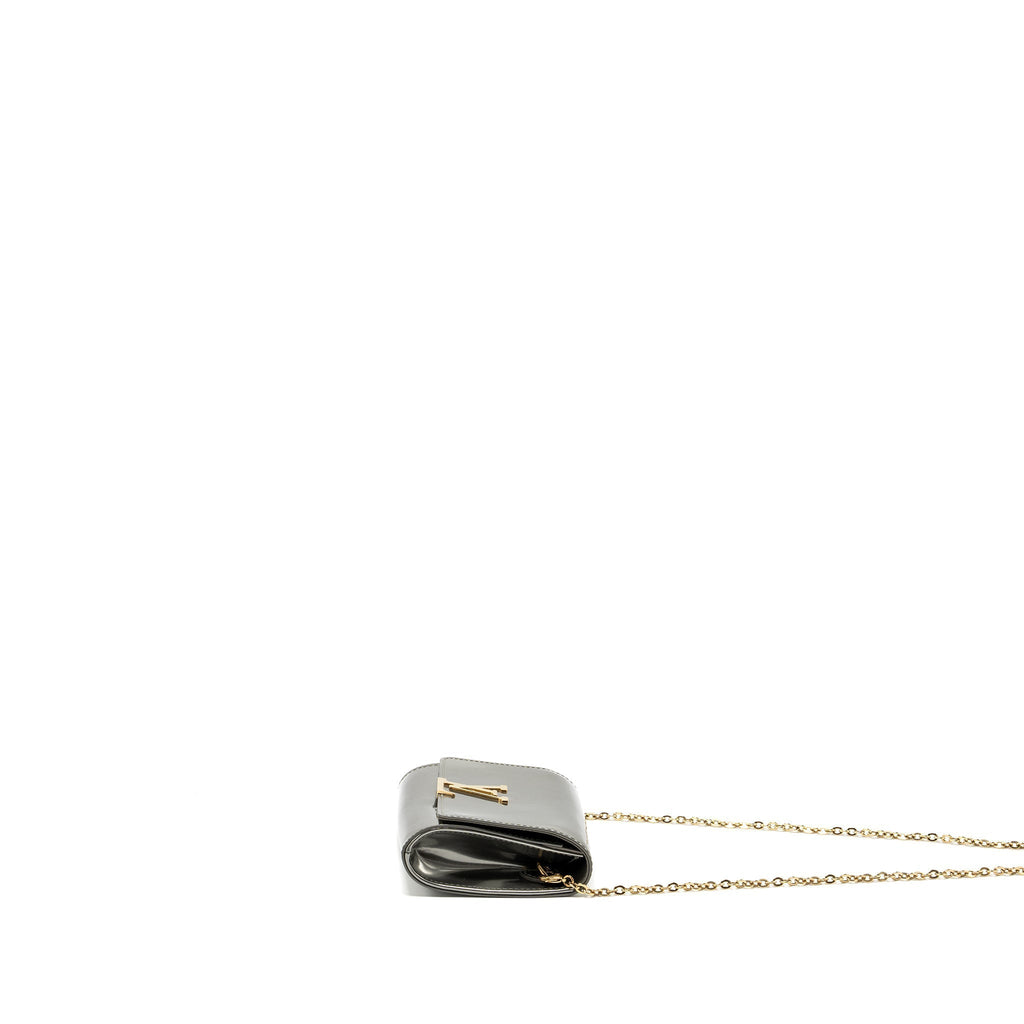 LOUIS VUITTON LOUISE PM PATENT SILVER GHW