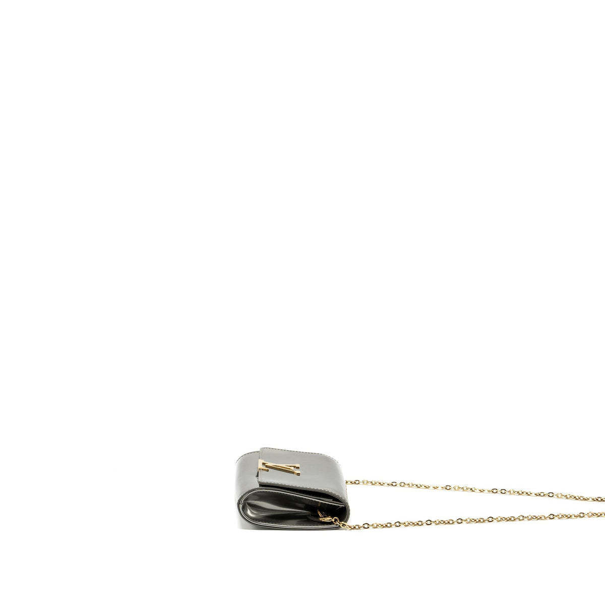 LOUIS VUITTON LOUISE PM PATENT SILVER GHW