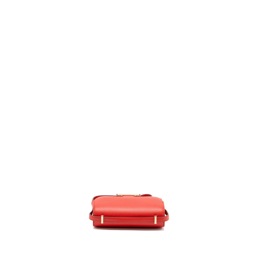 Hermes Mini Constance Evercolor Rouge De Coeur GHW