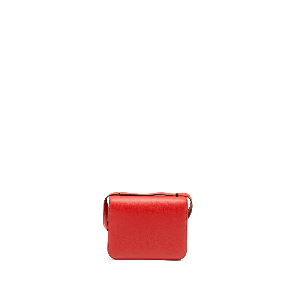 Hermes Mini Constance Evercolor Rouge De Coeur GHW