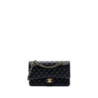 CHANEL MEDIUM CLASSIC DOUBLE FLAP BAG CAVIAR BLACK GHW