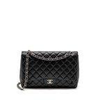 CHANEL MAXI CLASSIC SINGLE FLAP BAG LAMBSKIN BLACK SHW