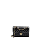 CHANEL SMALL CLASSIC DOUBLE FLAP BAG CAVIAR BLACK GHW (MICROCHIP)