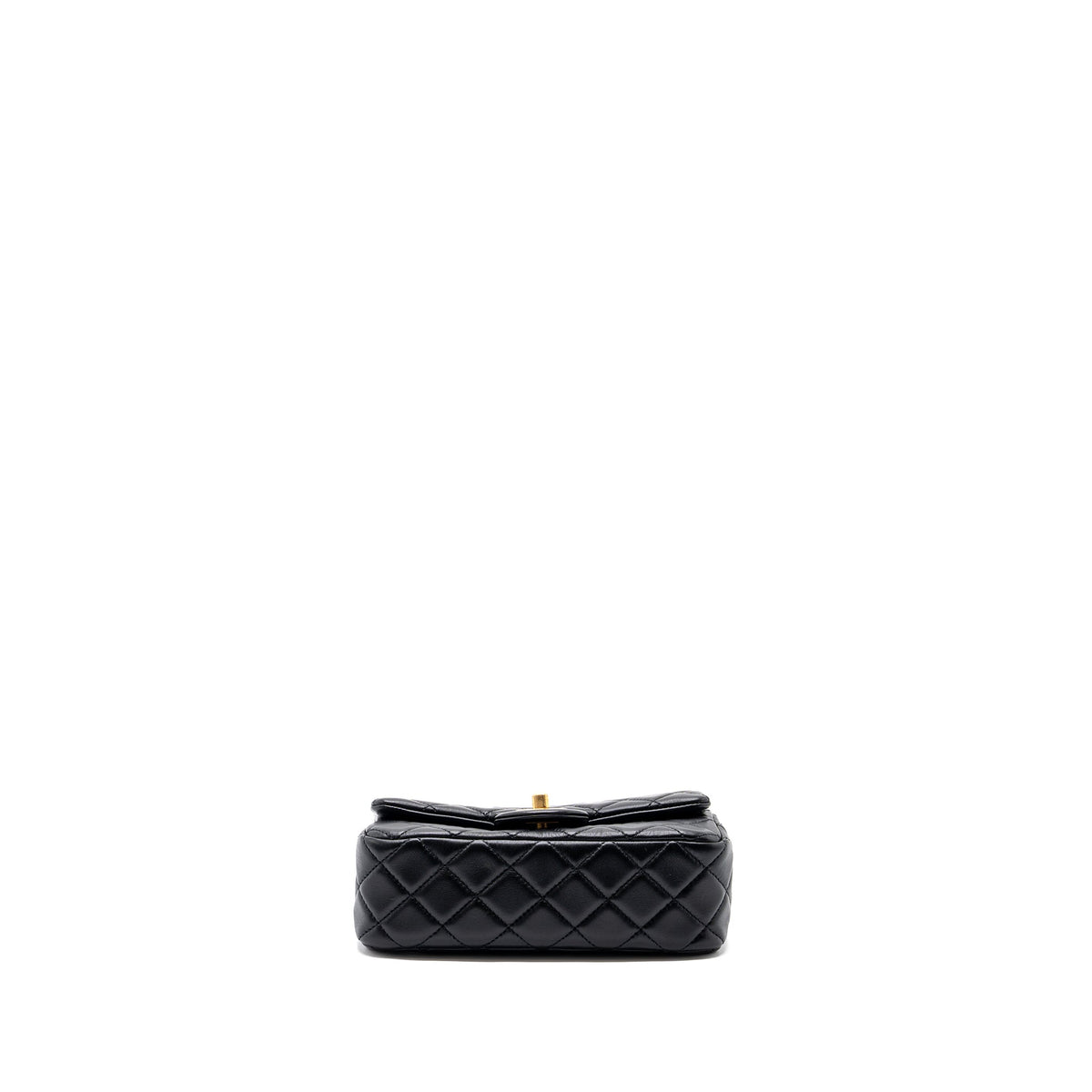 CHANEL PEARL CRUSH MINI RECTANGULAR FLAP BAG LAMBSKIN BLACK GHW