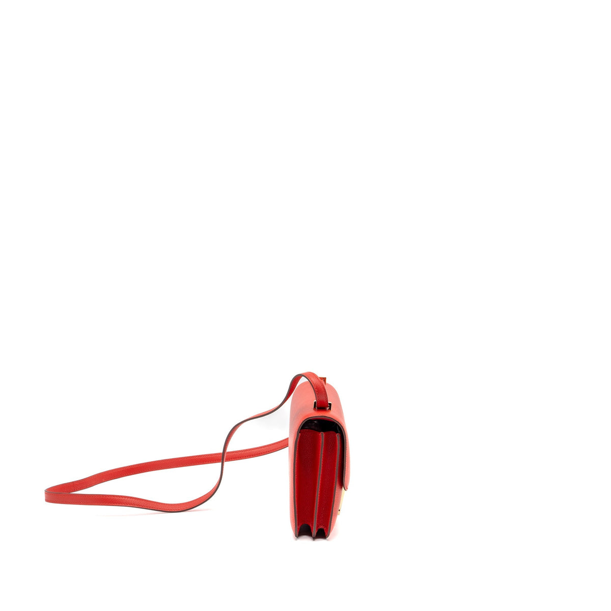 Hermes Mini Constance Evercolor Rouge De Coeur GHW