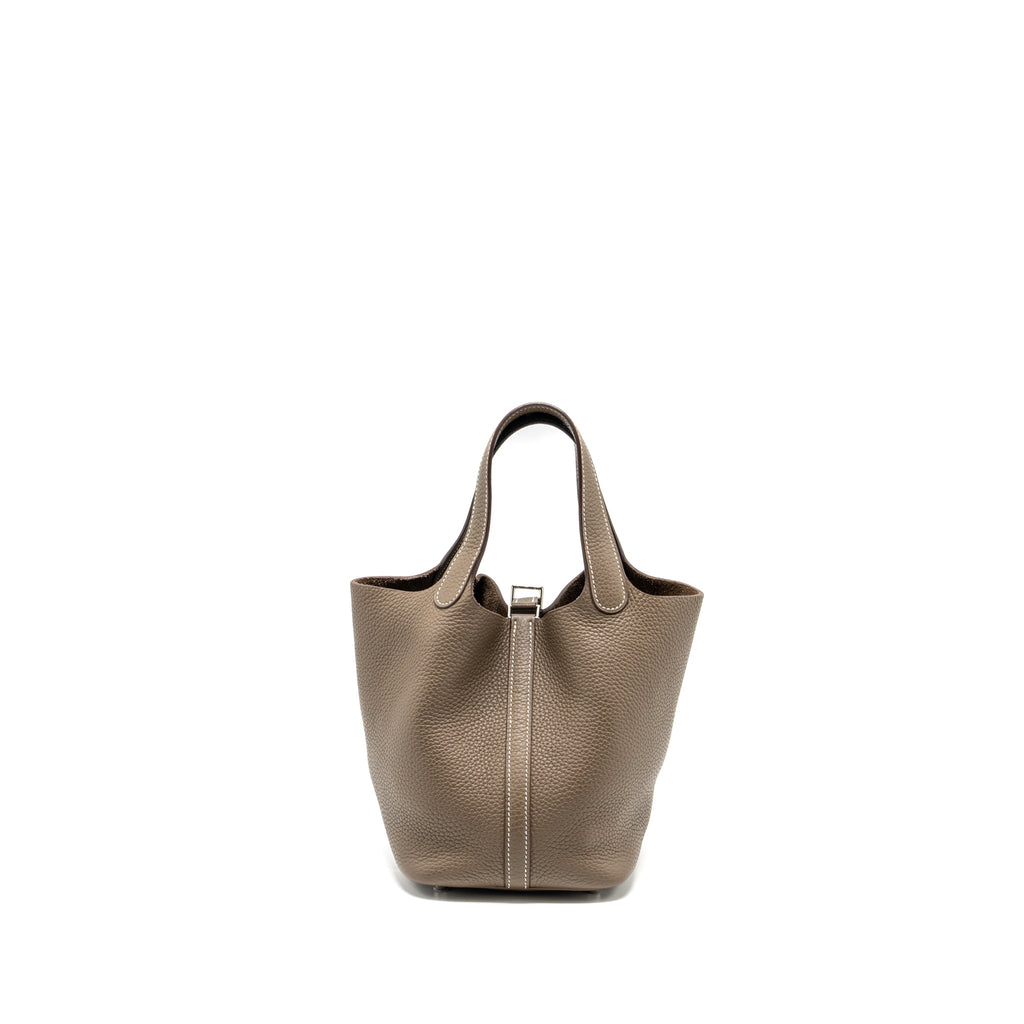 Hermes picotin 18 lock bag clemence Etoupe SHW