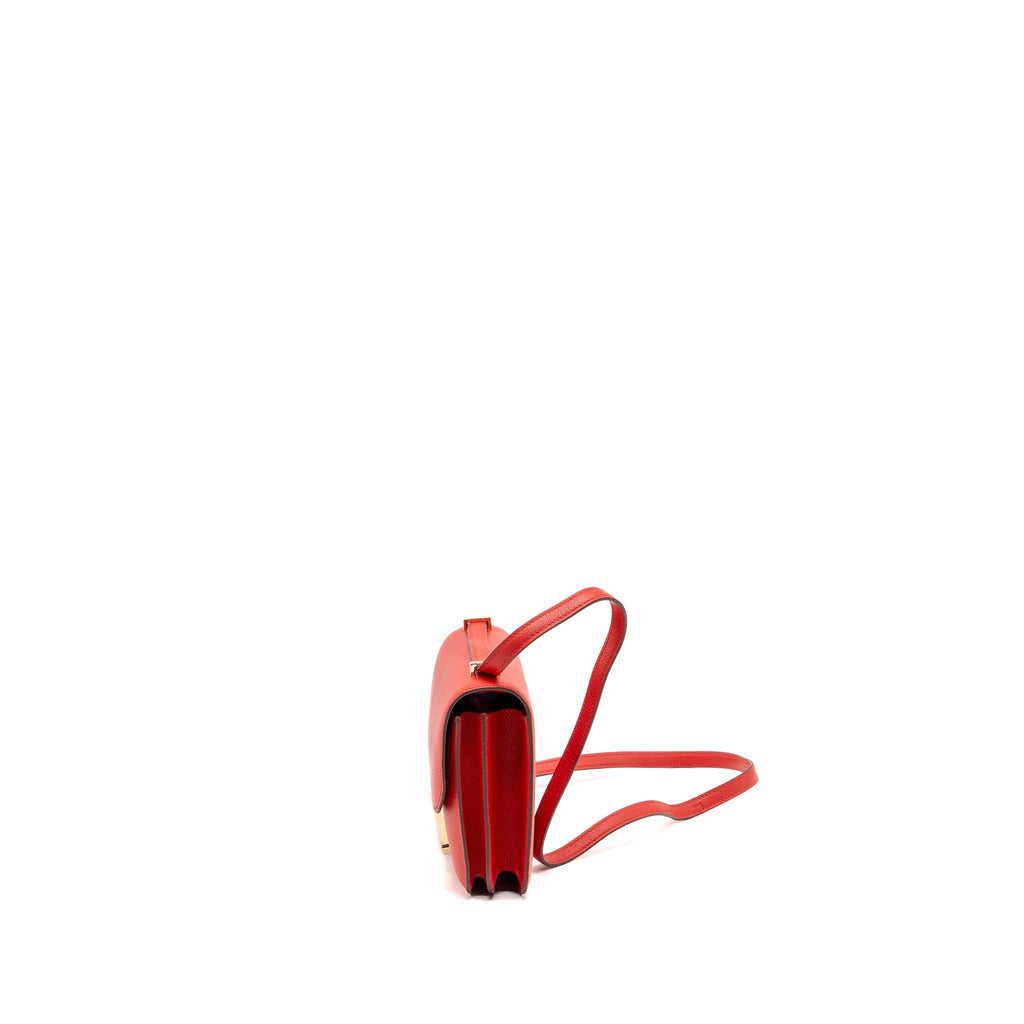 Hermes Mini Constance Evercolor Rouge De Coeur GHW
