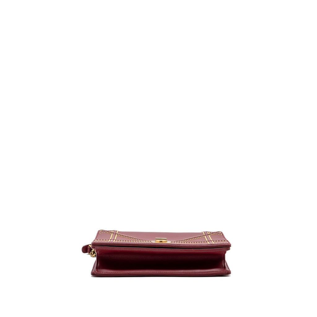 DIOR MEDIUM DIORAMA STUDDED LAMBSKIN RED GHW