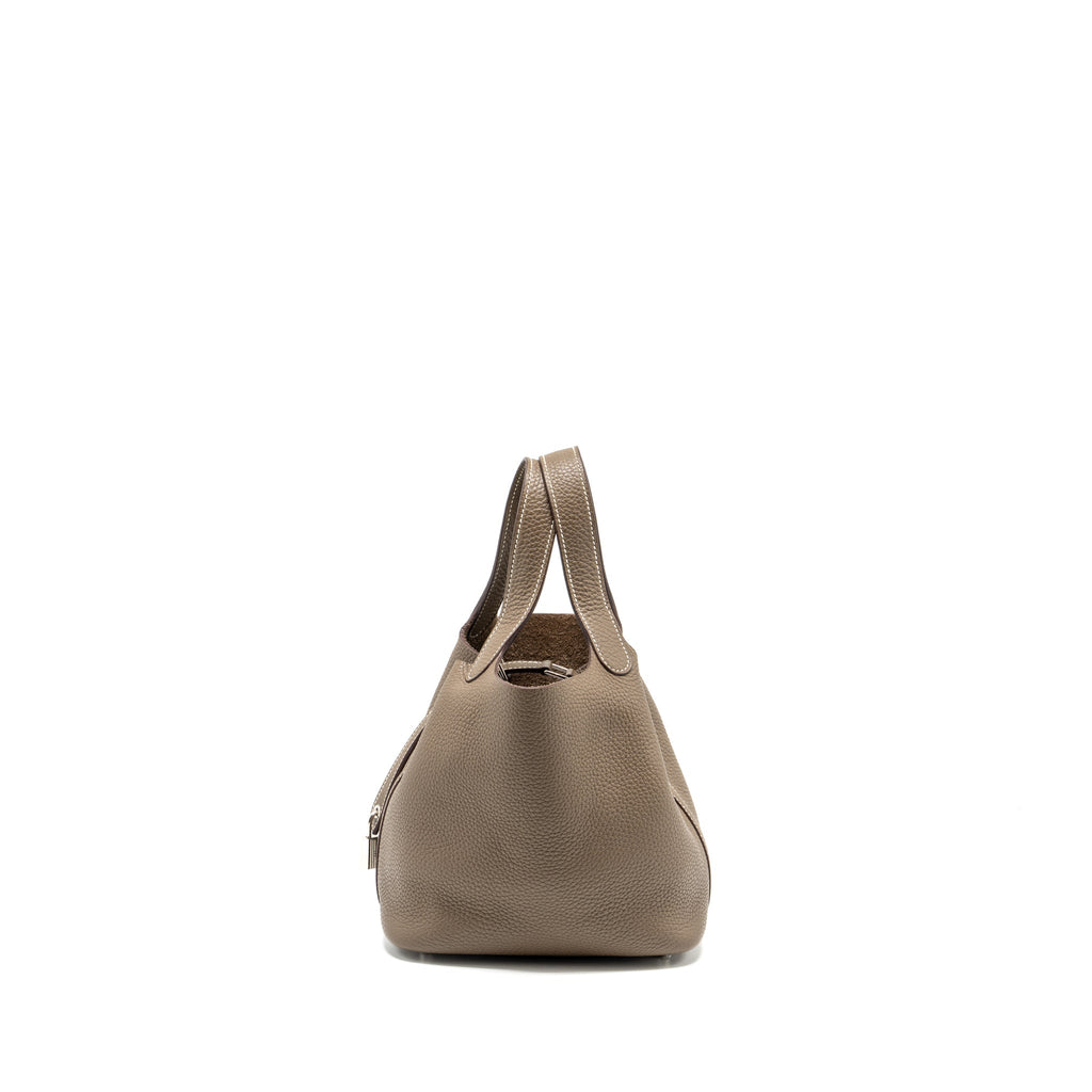 Hermes picotin 18 lock bag clemence Etoupe SHW