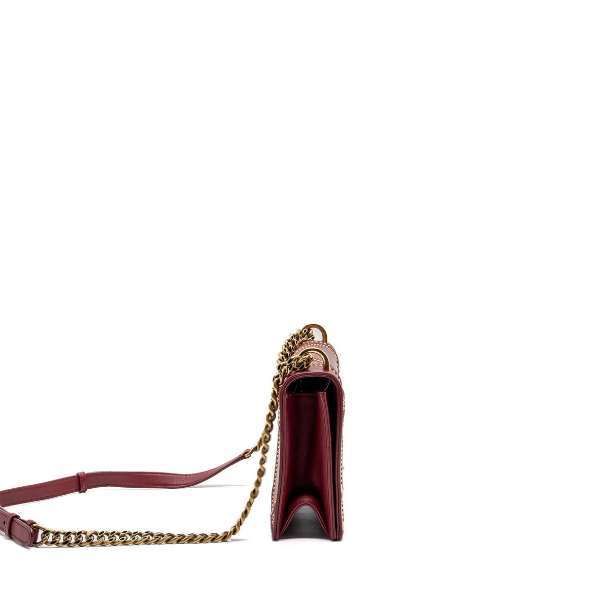 DIOR MEDIUM DIORAMA STUDDED LAMBSKIN RED GHW