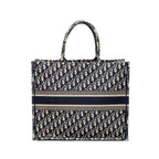 DIOR LARGE BOOK TOTE BLUE OBLIQUE EMBROIDERY
