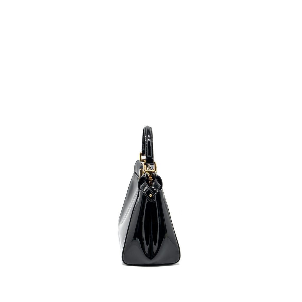 FENDI MINI PEEKABOO PATENT BLACK GHW