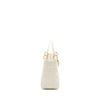 DIOR MEDIUM LADY DIOR BAG LAMBSKIN WHITE LGHW
