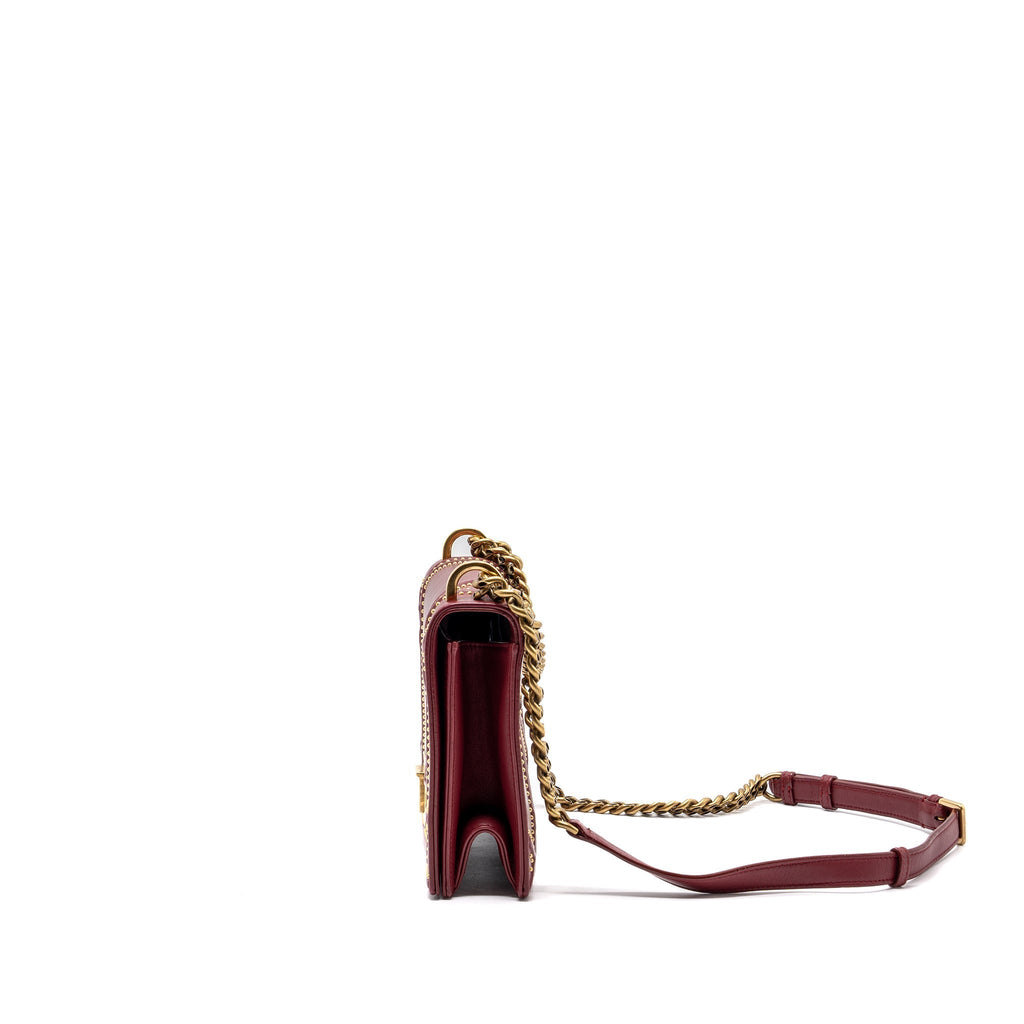 DIOR MEDIUM DIORAMA STUDDED LAMBSKIN RED GHW