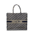 DIOR LARGE BOOK TOTE BLUE OBLIQUE EMBROIDERY
