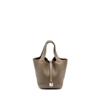 Hermes picotin 18 lock bag clemence Etoupe SHW