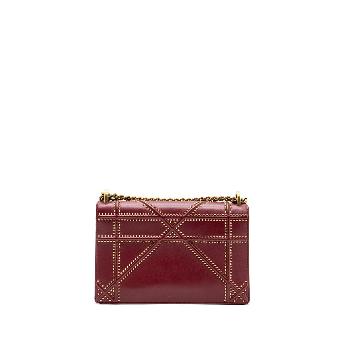 DIOR MEDIUM DIORAMA STUDDED LAMBSKIN RED GHW