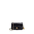 CHANEL PEARL CRUSH MINI RECTANGULAR FLAP BAG LAMBSKIN BLACK GHW