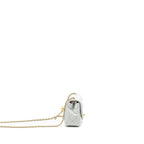 CHANEL 23C PEARL CRUSH MINI SQUARE FLAP BAG LAMBSKIN LIGHT GREY GHW (MICROCHIP)