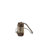 GUCCI OPHIDA MINI BUCKET BAG GG SUPREME CANVAS BEIGE / EBONY GHW