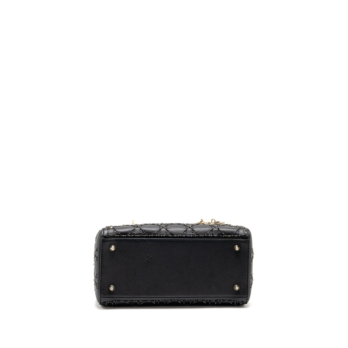 DIOR MEDIUM LADY DIOR EMBELLISHED CANNAGE LIMITED EDITION CALFSKIN BLACK LGHW