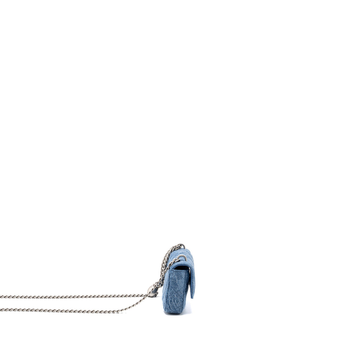 CHANEL COCO LOVE MINI CLUTCH WITH CHAIN DENIM BLUE SHW(MICROCHIP)