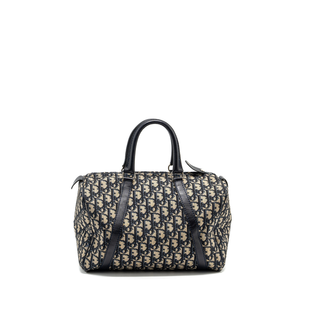 DIOR VINTAGE BOWLING BAG BLUE OBLIQUE CANVAS SHW