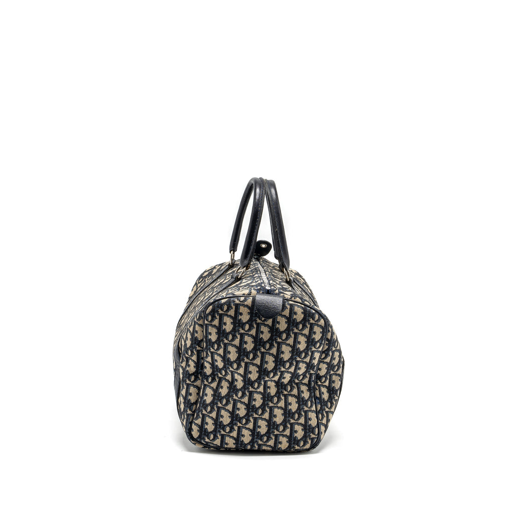 DIOR VINTAGE BOWLING BAG BLUE OBLIQUE CANVAS SHW