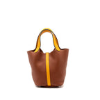 Hermes picotin 18 lock bag clemence cuive / jaune D’or SHW