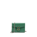 GUCCI DIONYSUS WALLET ON CHAIN CALFSKIN GREEN MULTICOLOUR HARDWARE