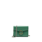 GUCCI DIONYSUS WALLET ON CHAIN CALFSKIN GREEN MULTICOLOUR HARDWARE
