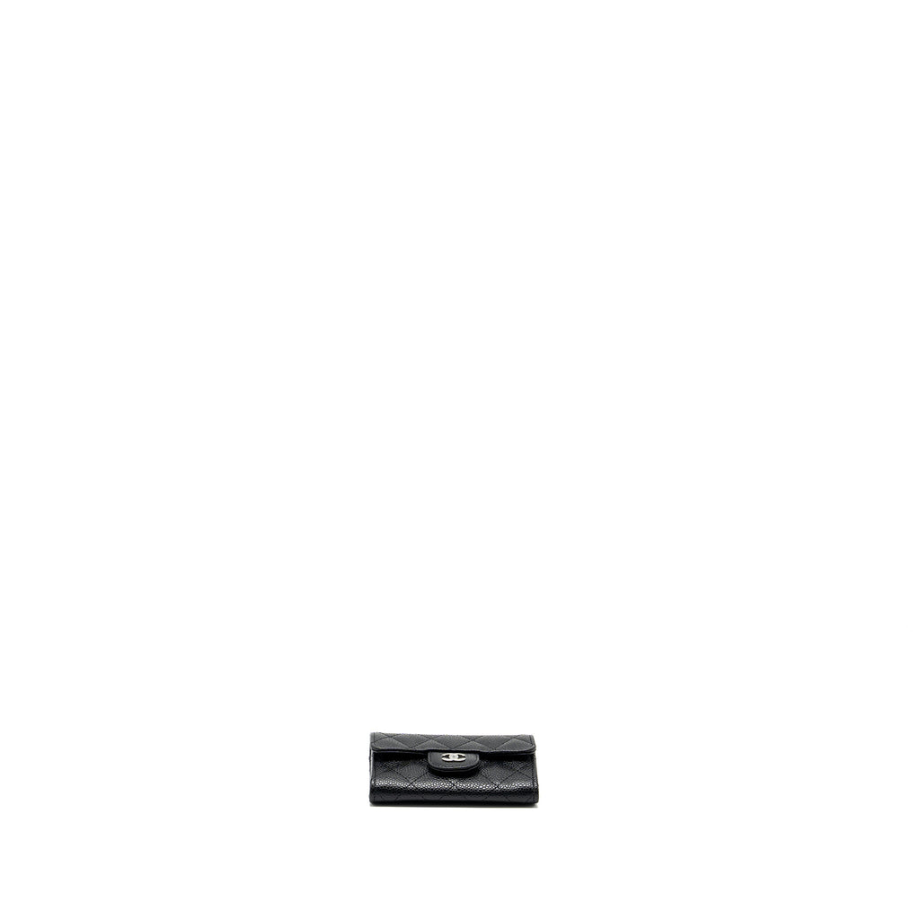 CHANEL CLASSIC FLAP CARD HOLDER CAVIAR BLACK SHW (MICROCHIP)