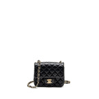 CHANEL MINI SQUARE FLAP BAG LAMBSKIN BLACK GHW