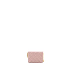 CHANEL MINI FLAP CARD HOLDER WITH CHAIN LIMITED EDITION LAMBSKIN LIGHT PINK GHW (MICROCHIP)