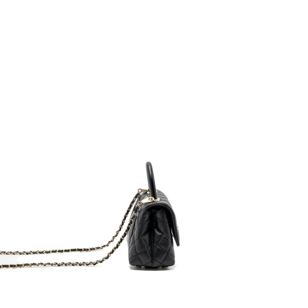 CHANEL COCO HANDLE EXTRA  MINI CAVIAR BLACK LGHW(MICROCHIP)