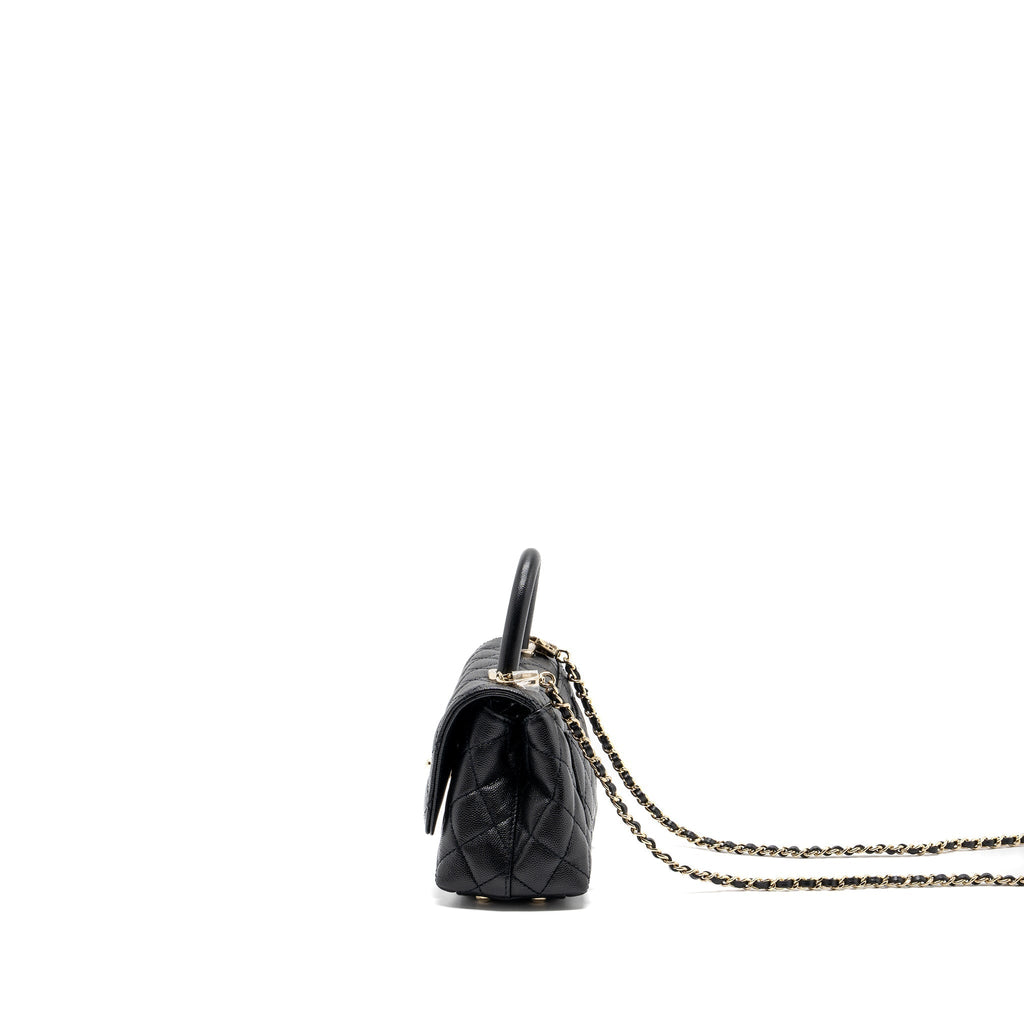 CHANEL COCO HANDLE EXTRA  MINI CAVIAR BLACK LGHW(MICROCHIP)
