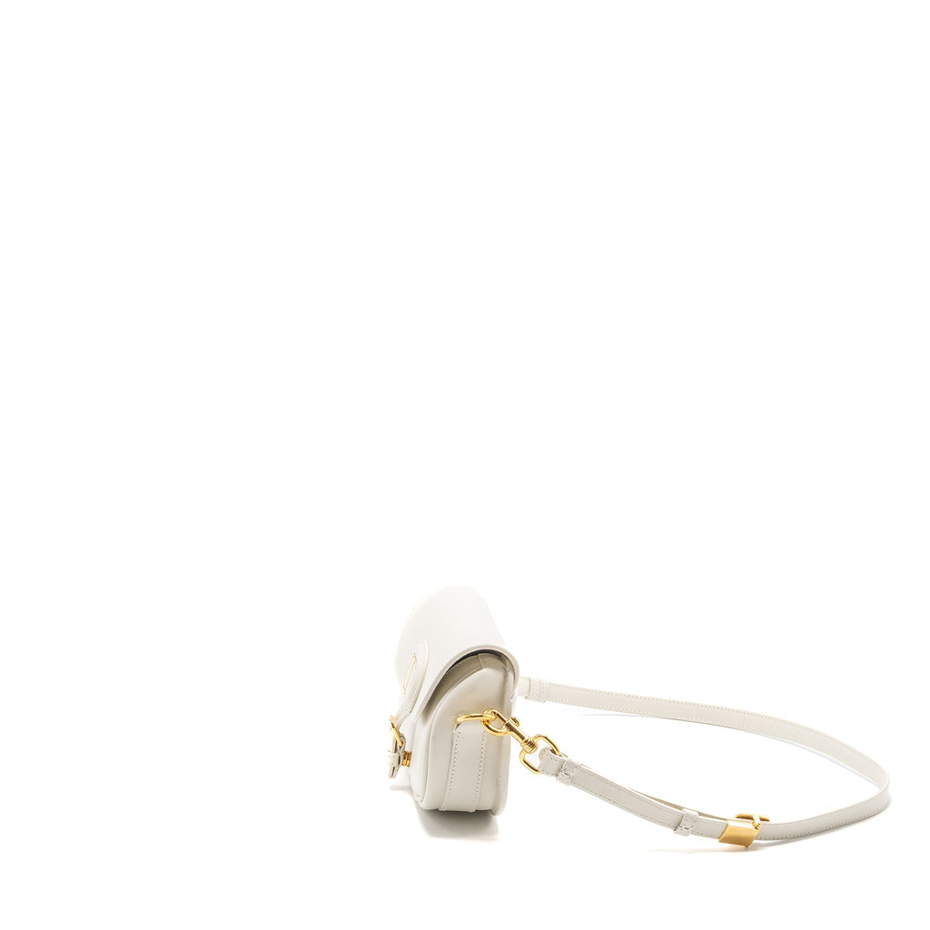 DIOR BOBBY EAST-WEST BAG BOX CALFSKIN WHITE GHW