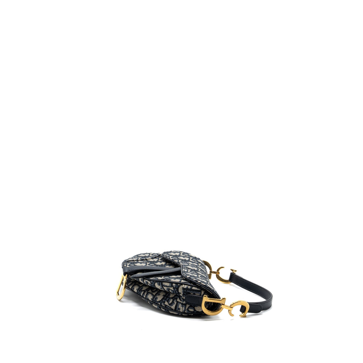 DIOR MINI SADDLE BAG BLUE OBLIQUE JACQUARD GHW