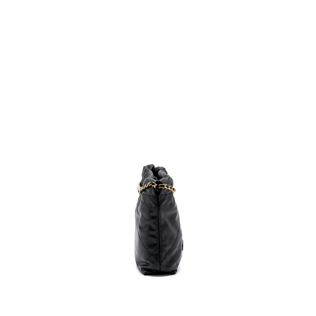 CHANEL MINI 22 BAG CAVIAR BLACK GHW (MICROCHIP)