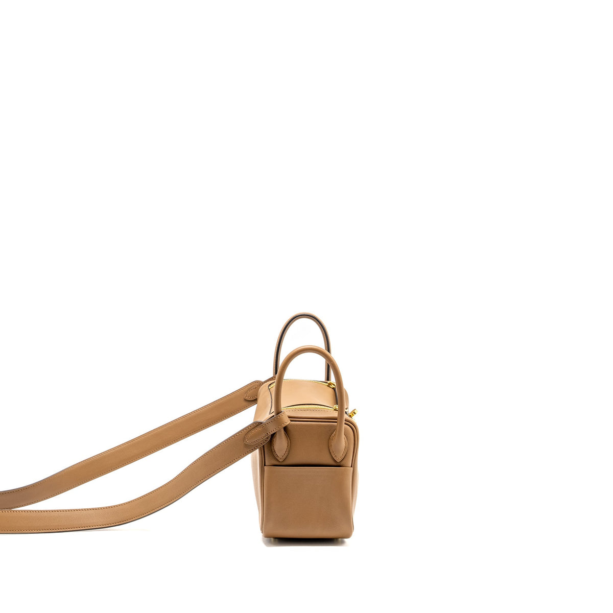 Hermes Mini Lindy Swift Alezan/Biscuit GHW