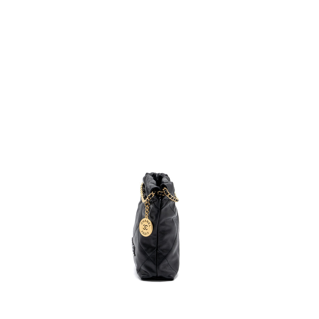 CHANEL MINI 22 BAG CAVIAR BLACK GHW (MICROCHIP)