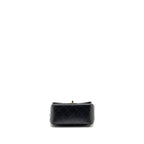 CHANEL MINI SQUARE FLAP BAG LAMBSKIN BLACK GHW