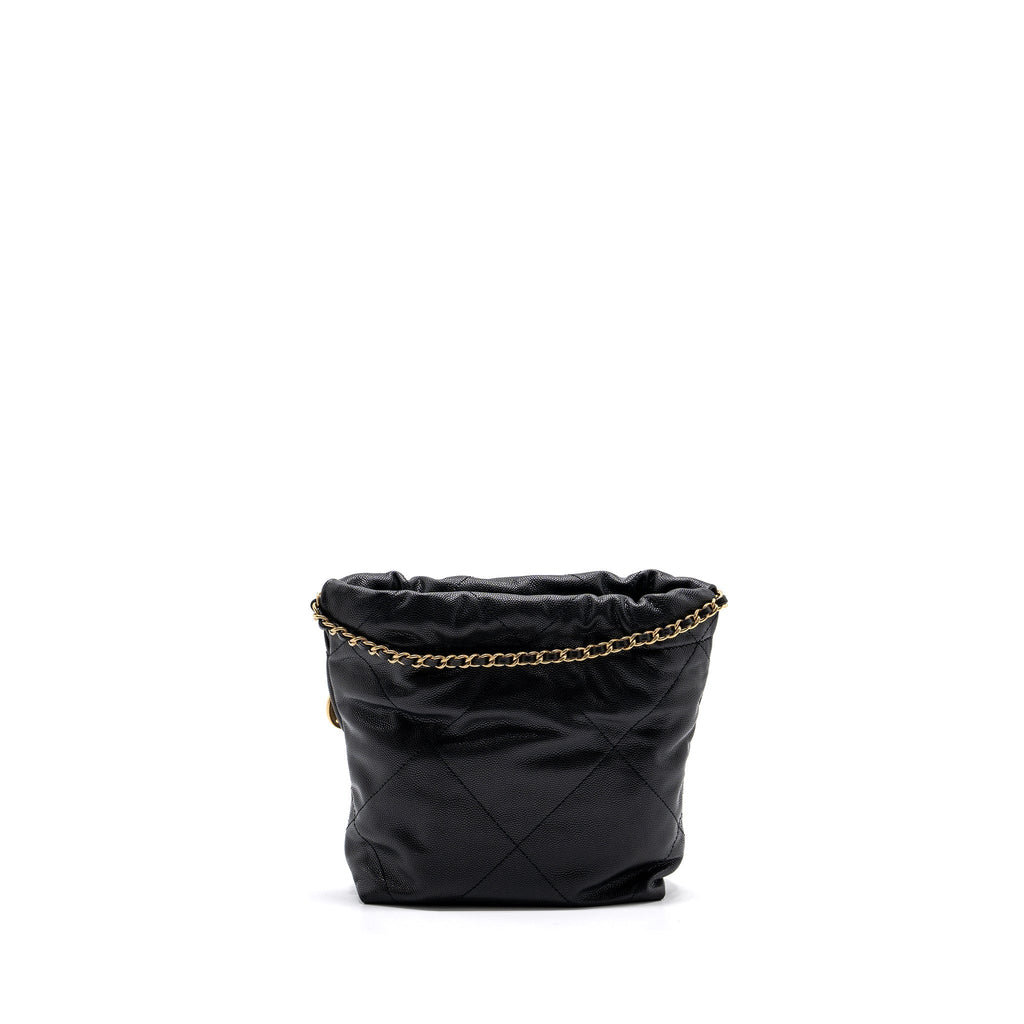CHANEL MINI 22 BAG CAVIAR BLACK GHW (MICROCHIP)