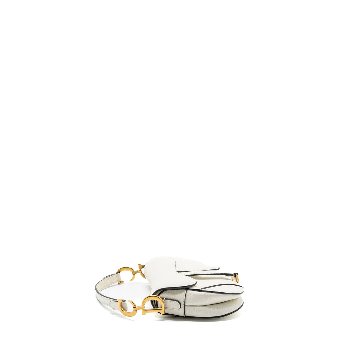 DIOR MINI SADDLE BAG CALFSKIN WHITE GHW